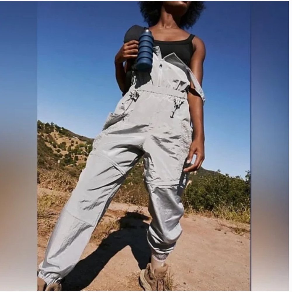 Free People Movement Chaparral Convertible Hike Gray Jumpsuit Size S NWOT